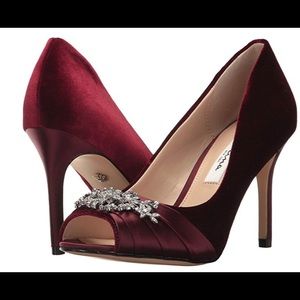 Burgundy Velvet Beauty. Peep toe.